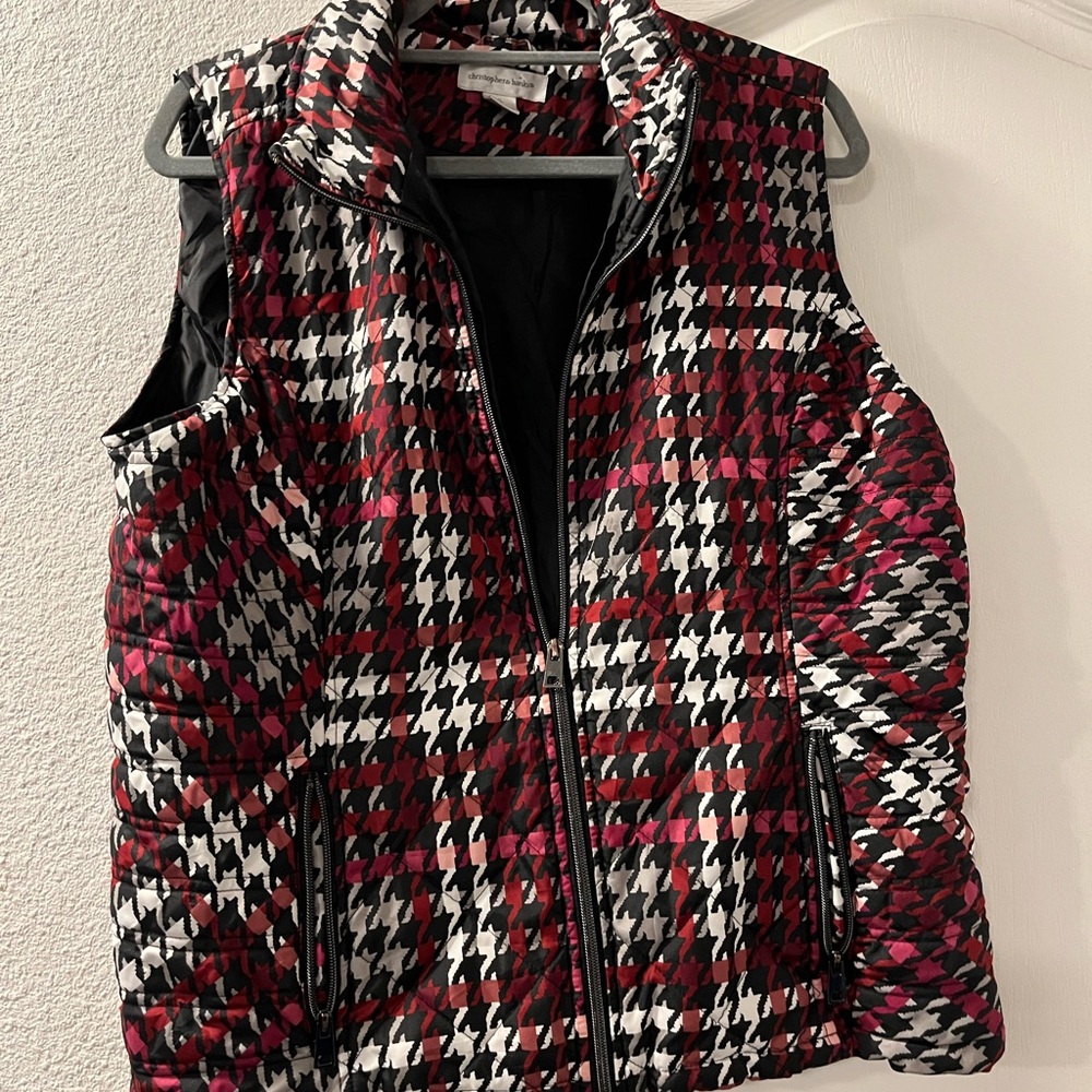 Christopher & Banks Red Black Vest